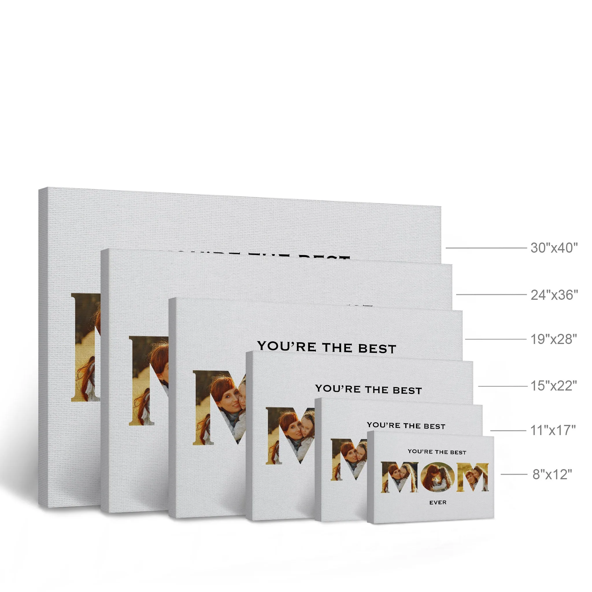 Personalized Mother Gift Wall Art Custom Photo Collage MOM Letter Shape You are the Best Mom Ever