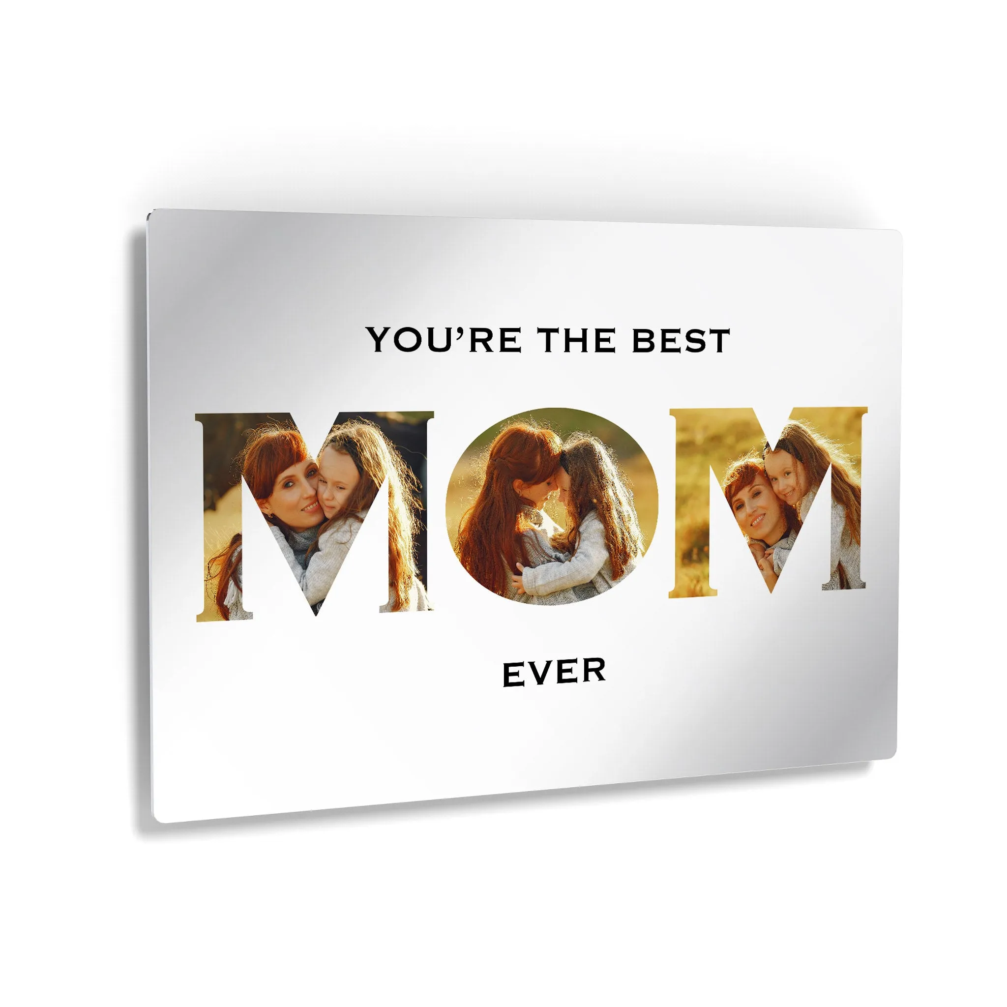 Personalized Mother Gift Wall Art Custom Photo Collage MOM Letter Shape You are the Best Mom Ever