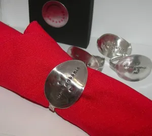 Personalized vintage silverware napkin rings, table ware setting decor, custom napkin ring