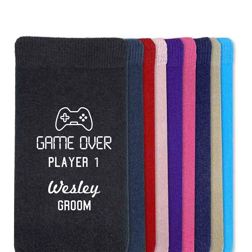 Personalized Wedding Socks with a Gaming Theme