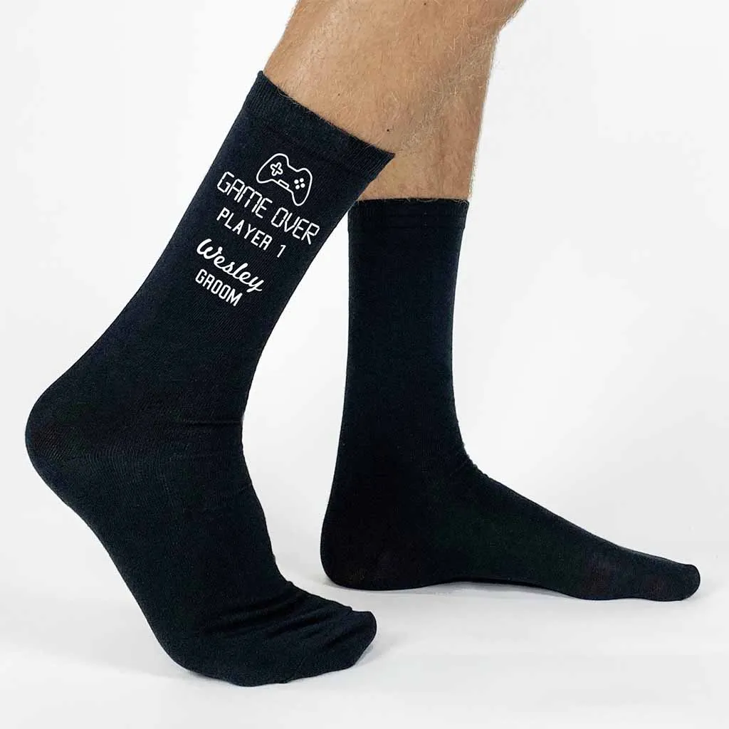 Personalized Wedding Socks with a Gaming Theme