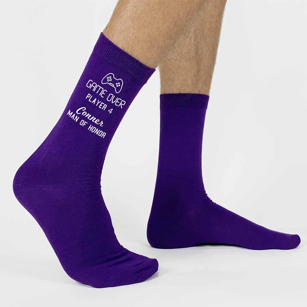 Personalized Wedding Socks with a Gaming Theme