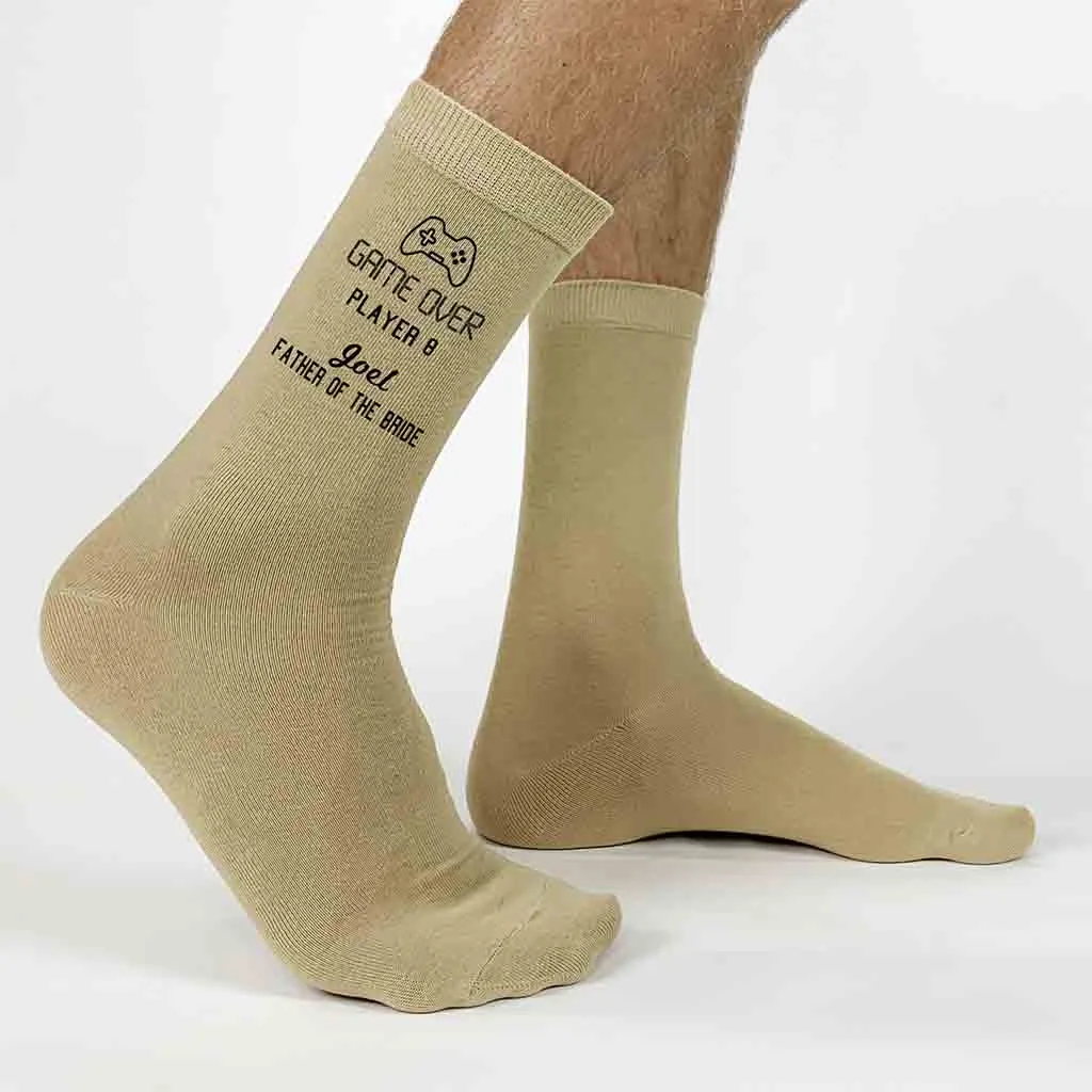 Personalized Wedding Socks with a Gaming Theme