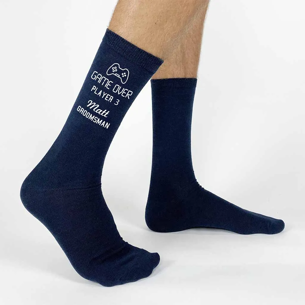 Personalized Wedding Socks with a Gaming Theme