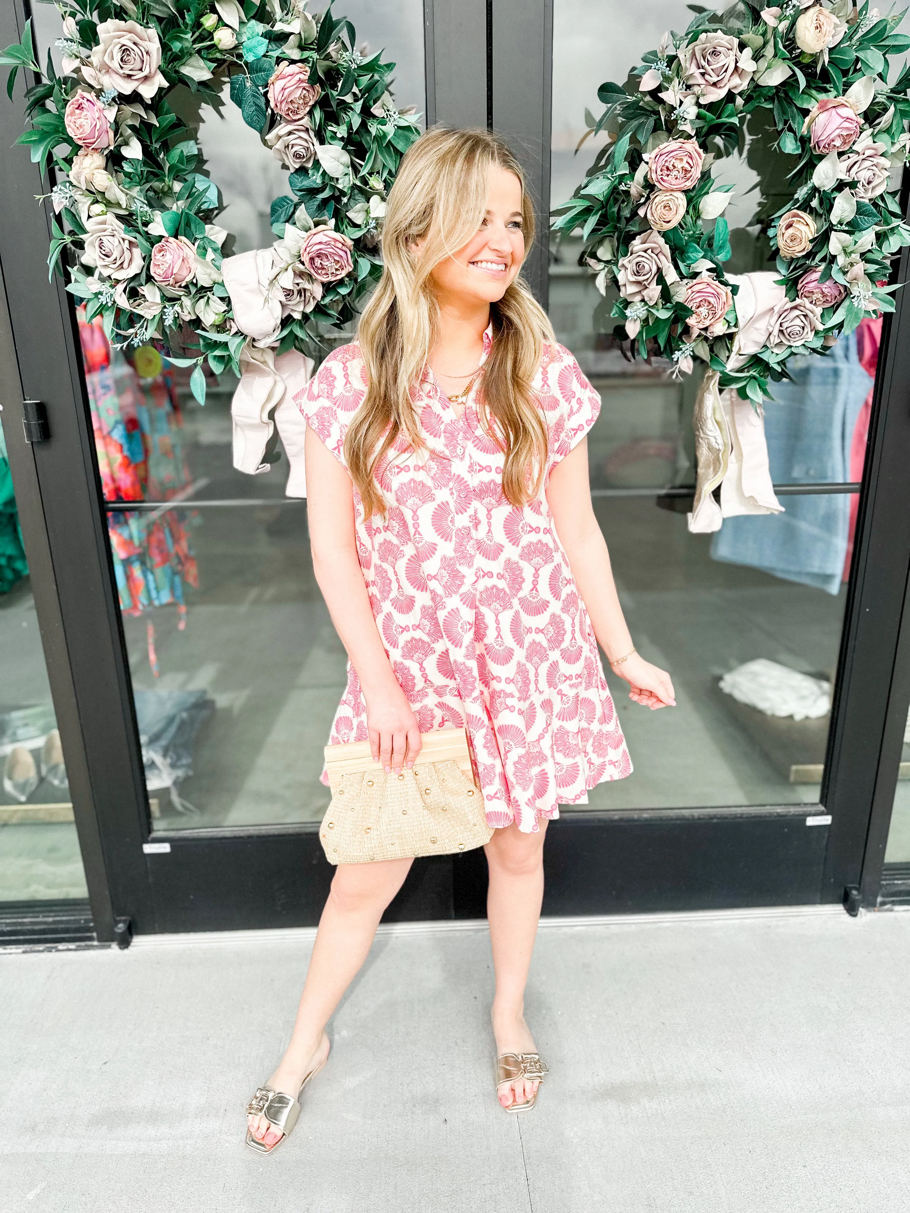 Printed In Pink Dress