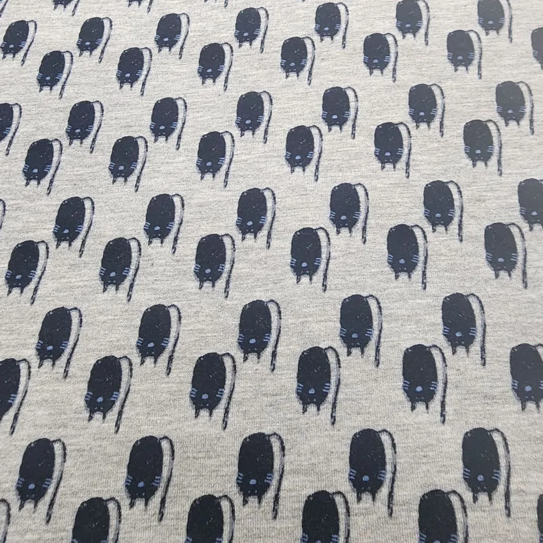 Printed Viscose Lycra Fabric 150cm Grey