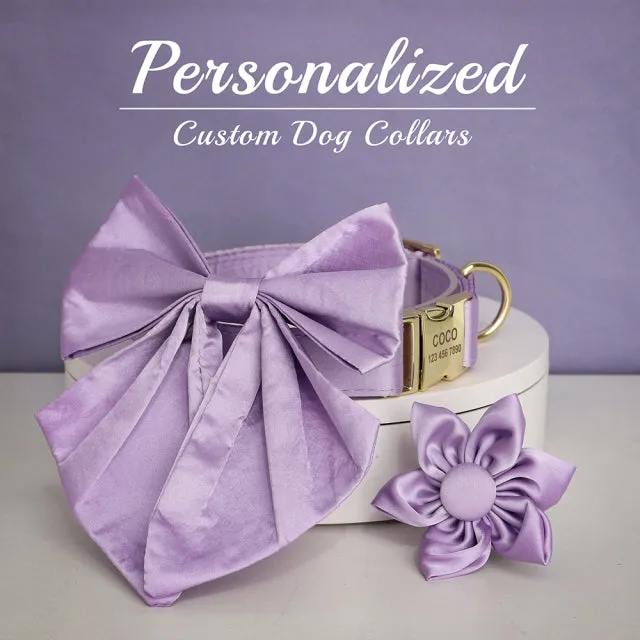 Purple Paradise Butterfly Collar With Flower - Personalized