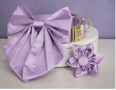 Purple Paradise Butterfly Collar With Flower - Personalized