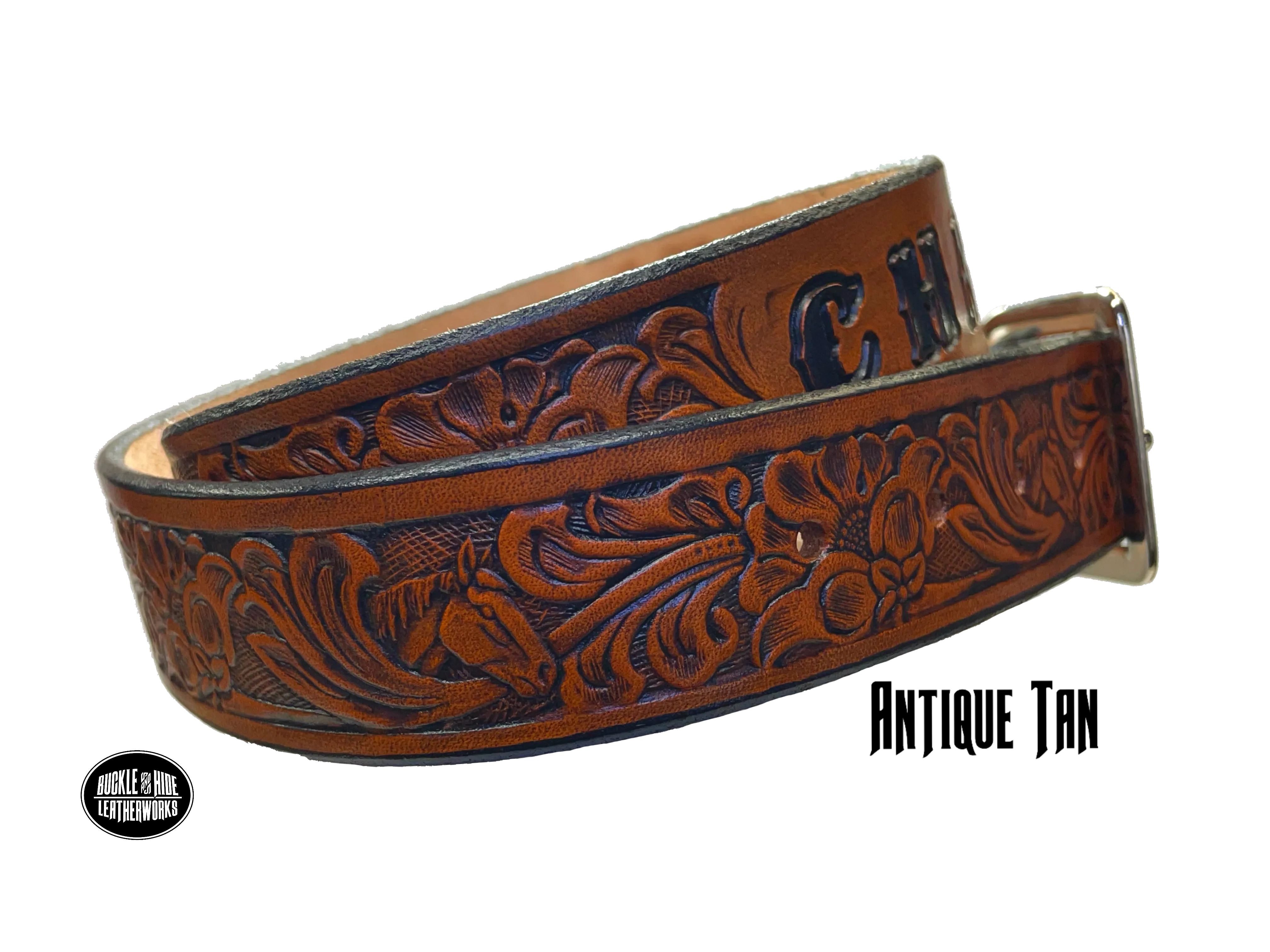 "The Mustang" Name Leather Belt