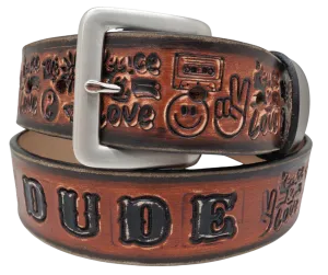 "The Woodstock" Brown Leather Belt