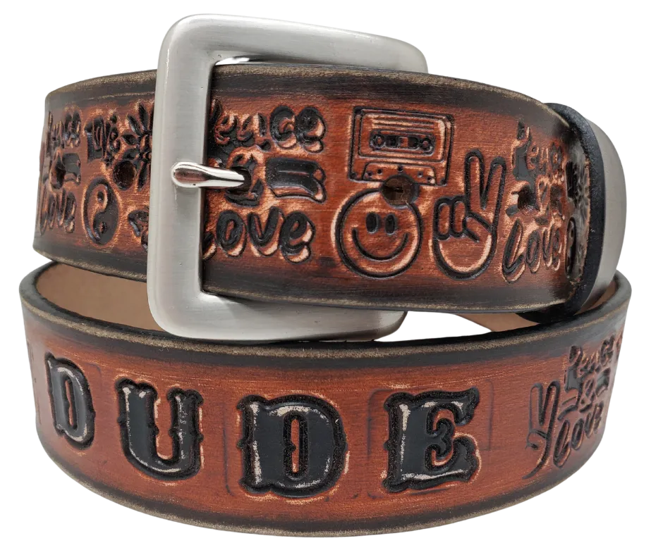"The Woodstock" Brown Leather Belt