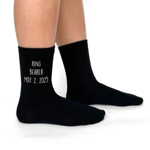 Ring Bearer Socks Personalized with the Wedding Date