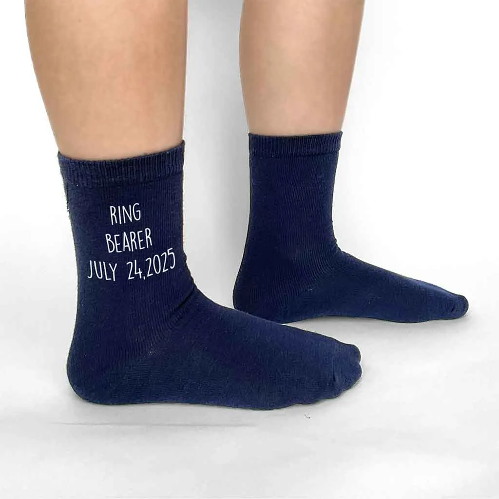 Ring Bearer Socks Personalized with the Wedding Date
