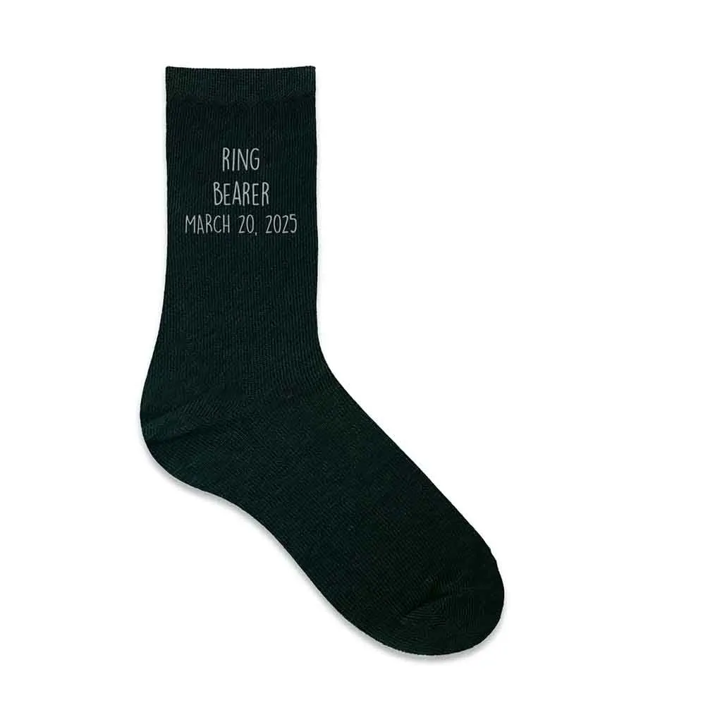 Ring Bearer Socks Personalized with the Wedding Date