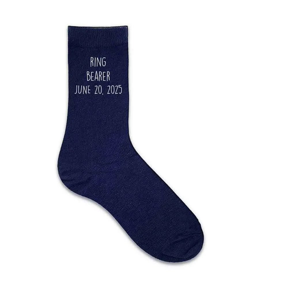 Ring Bearer Socks Personalized with the Wedding Date