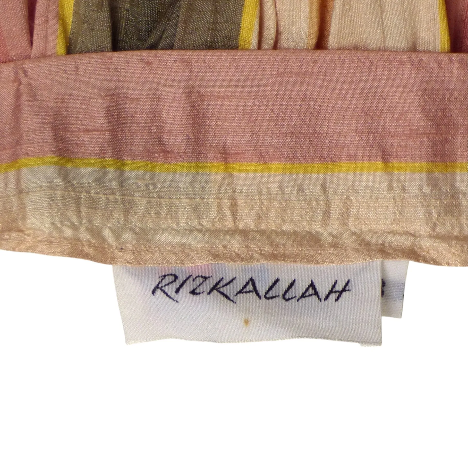 RIZKALLAH- 1970s Dupioni Silk Stripe Skirt, Size 6