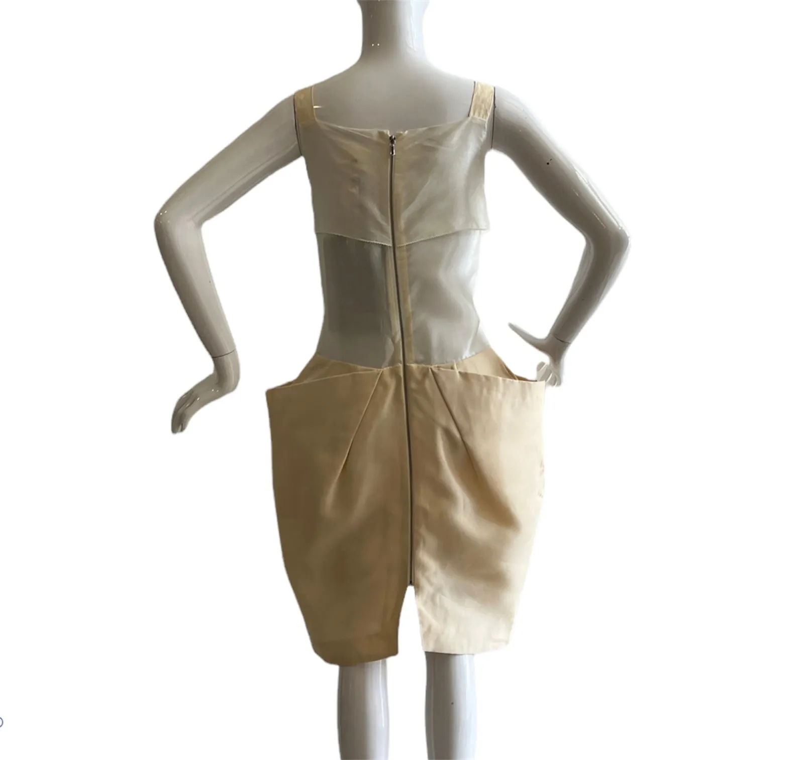Roland Mouret Ecru Cream Architectural Dress with Origami Pleat (NWT)