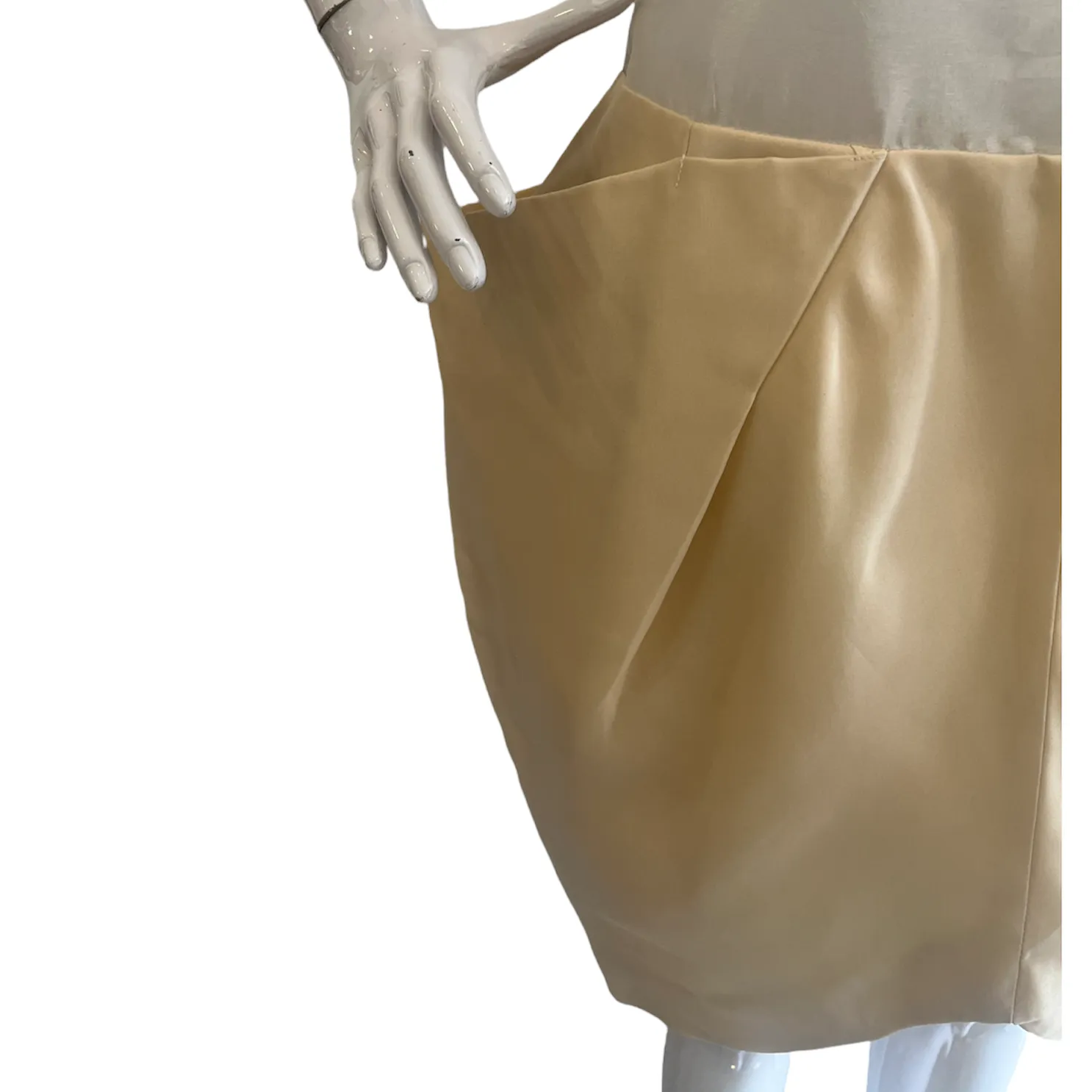 Roland Mouret Ecru Cream Architectural Dress with Origami Pleat (NWT)