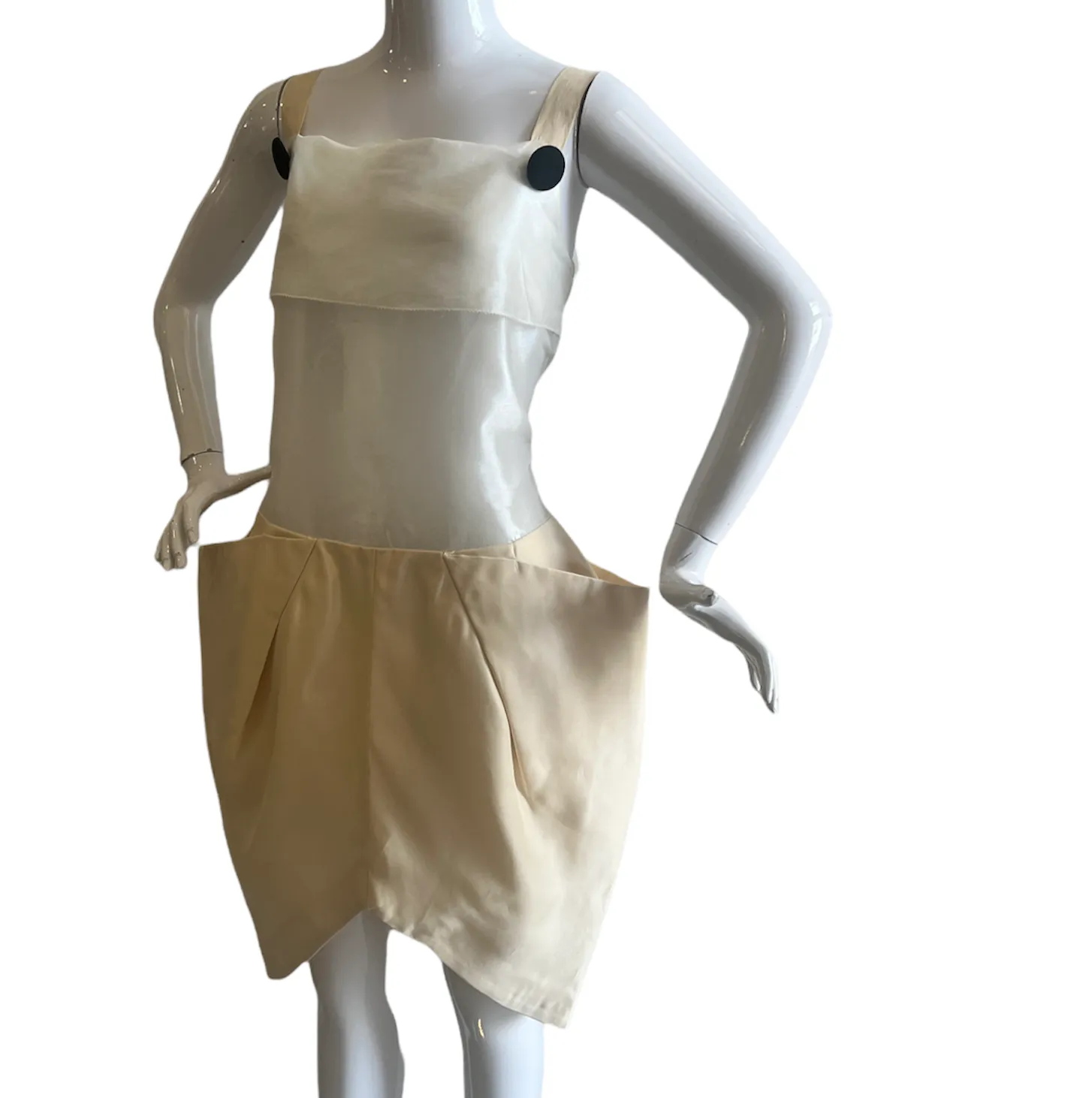 Roland Mouret Ecru Cream Architectural Dress with Origami Pleat (NWT)