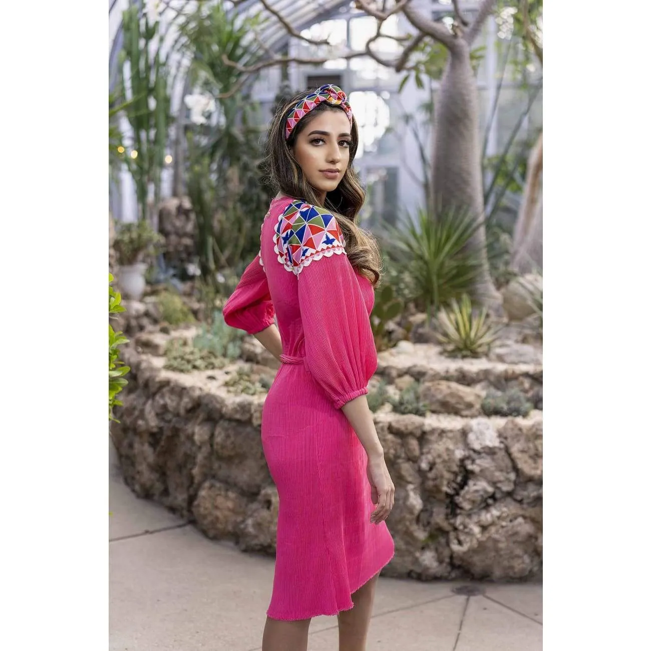 Rosa Pink Plisse Dress