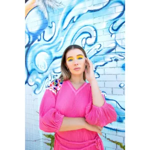 Rosa Pink Plisse Dress