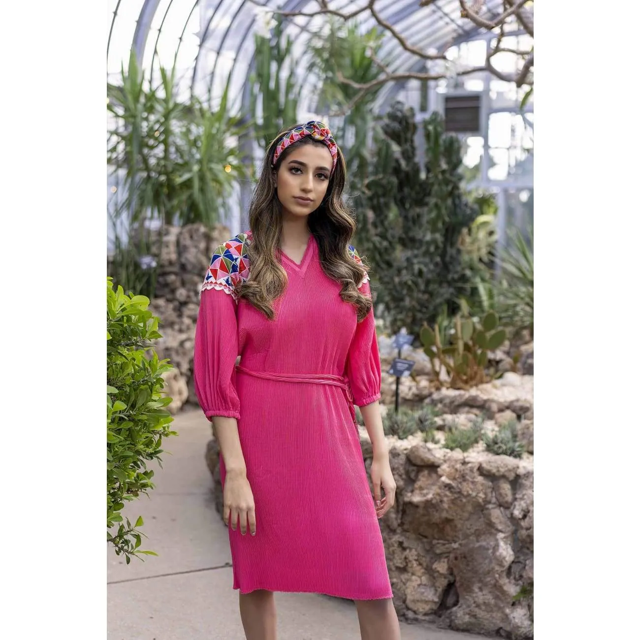 Rosa Pink Plisse Dress