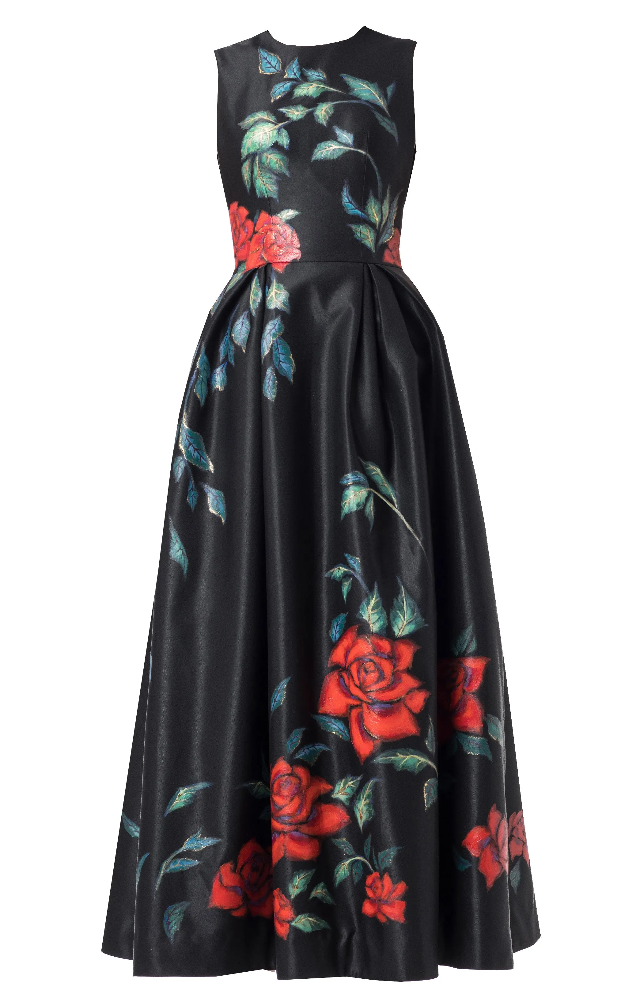 ROSE GARDEN Hand PAINTED ANKLE LENGTH DRESS