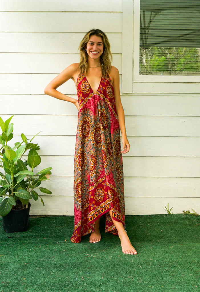 Scarlet Sun Goddess Maxi Dress