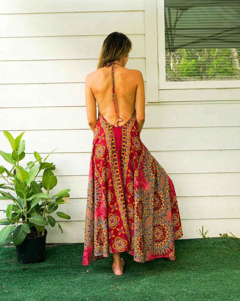 Scarlet Sun Goddess Maxi Dress