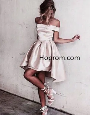 Sexy Off Shoulder Homecoming Dress, Creamy White Homecoming Dress