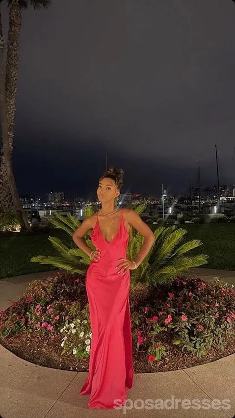 Sexy Red Mermaid V-neck Long Party Prom Dresses Ideas,Evening Gowns,13799
