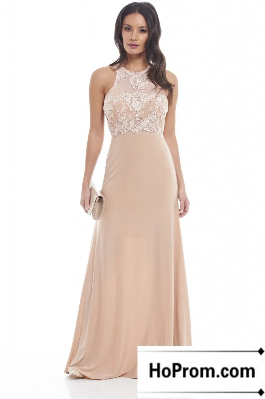 Sleeveless A-Line High Neck Prom Dress Evening Dresses