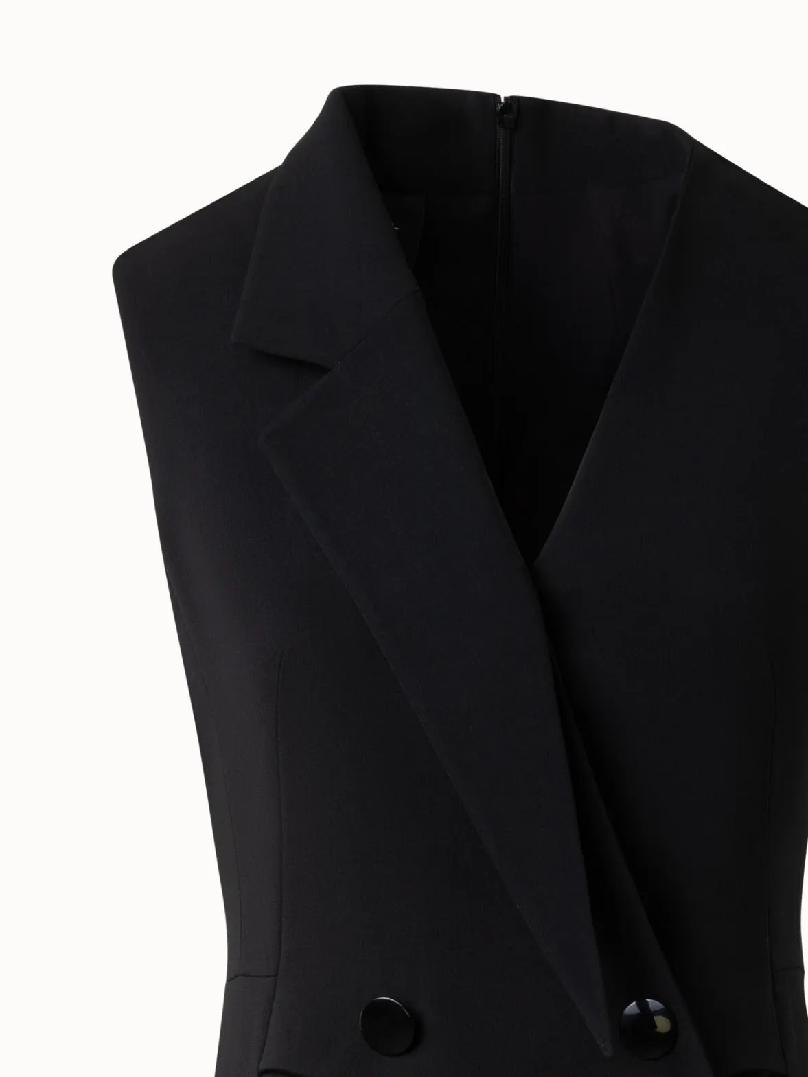 Sleeveless Blazer Dress in Wool Double-Face