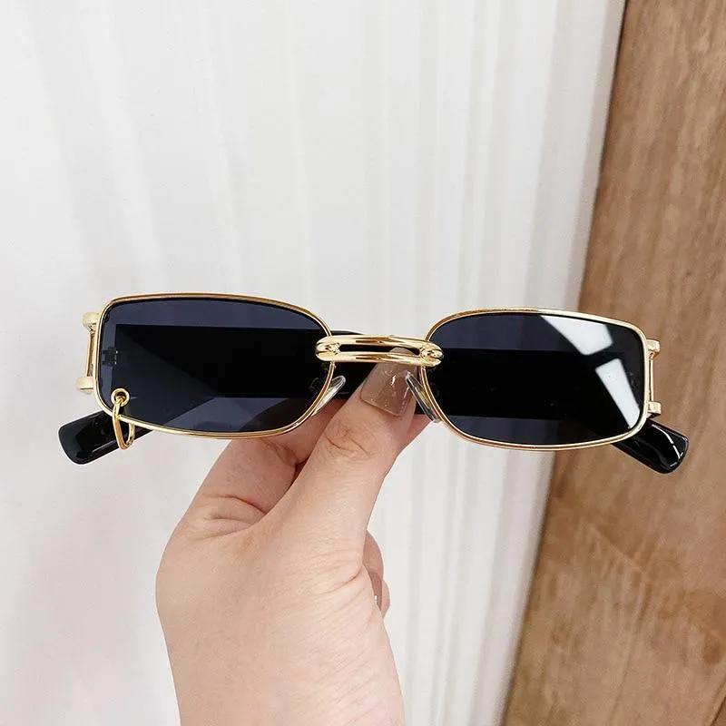 Small Rectangle Women Luxury Sunglasses Brand Designer Vintage Punk Men Sun Glasses Shades