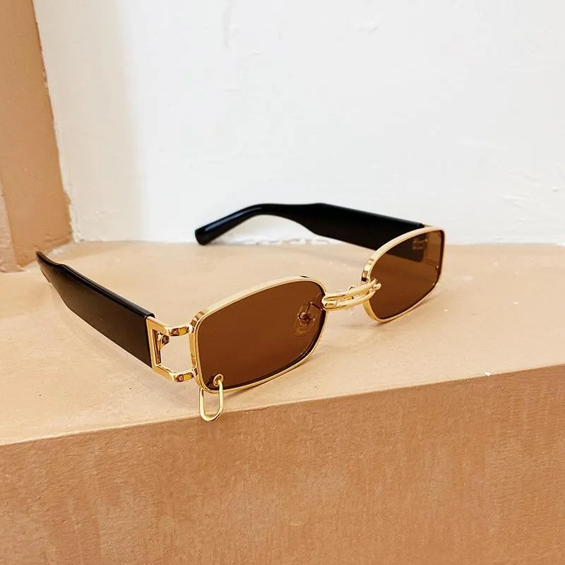 Small Rectangle Women Luxury Sunglasses Brand Designer Vintage Punk Men Sun Glasses Shades