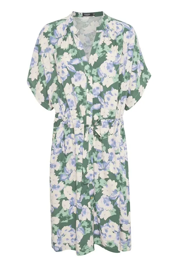 Soaked In Luxury Arowe Dress in Green Diffuse Print