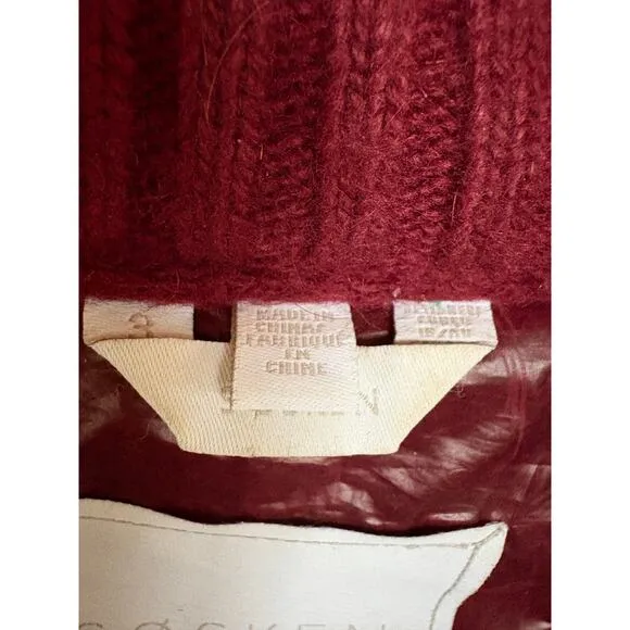SOSKEN Bev Burgundy Down Jacket Fur Oxblood Puffer Luxury Avant Garde Designer