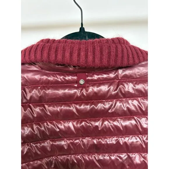 SOSKEN Bev Burgundy Down Jacket Fur Oxblood Puffer Luxury Avant Garde Designer