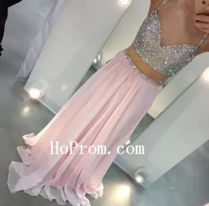 Spaghetti Straps Prom Dresses,Two Piece Prom Dress,Evening Dress