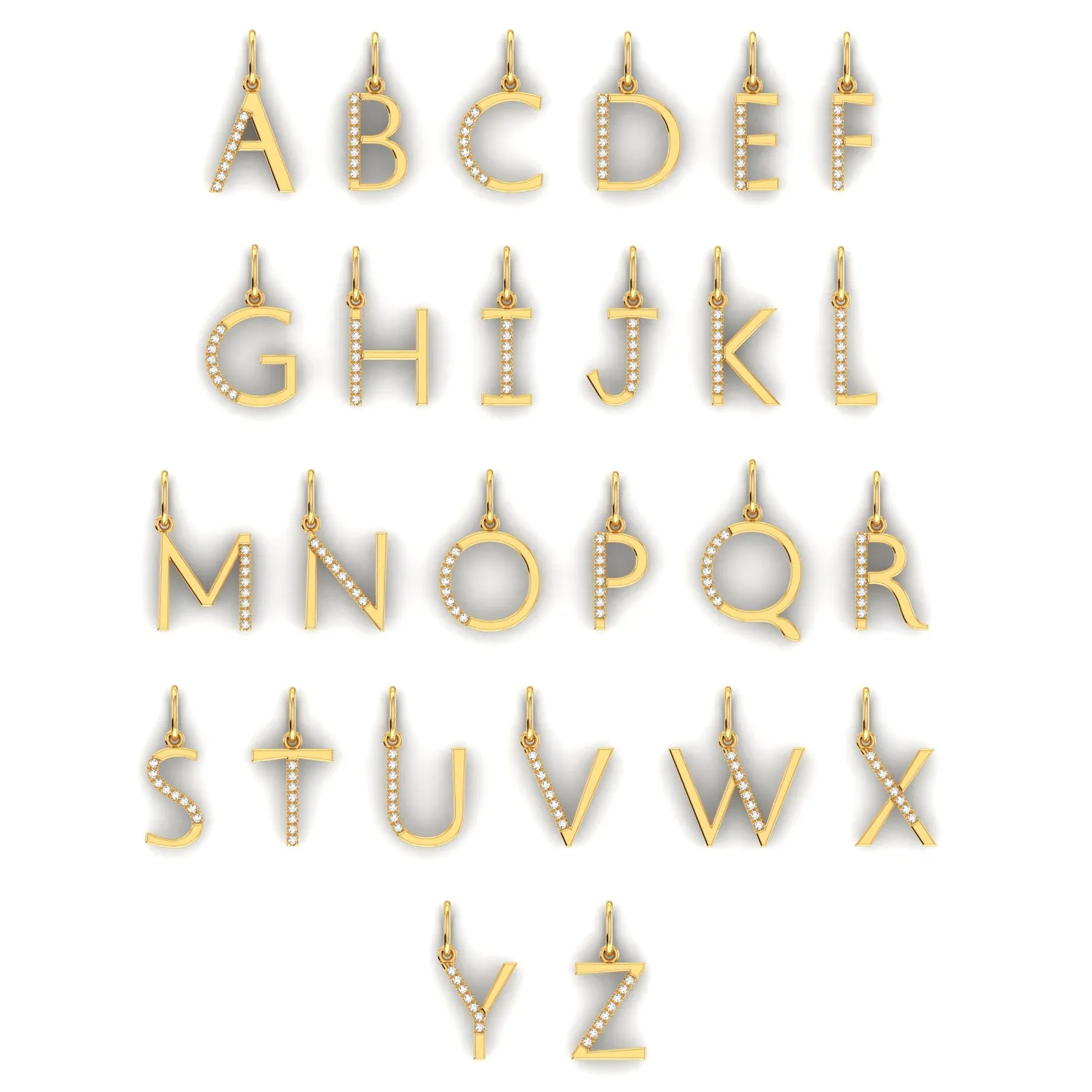 Sprinkle Diamond Initial Charm