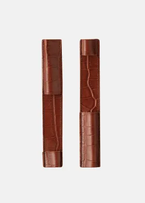 Spur Protectors Chestnut Brown Croco