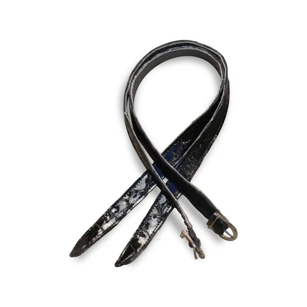 Spur Straps Black Faux Croco Gloss