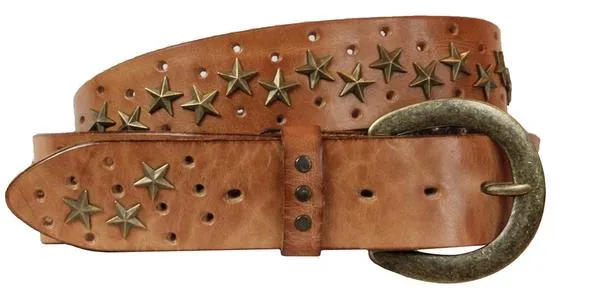 Star Curved Handmade Leather Belt