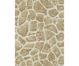Stone Pieces Textured Brown 6824-11 Wallpaper