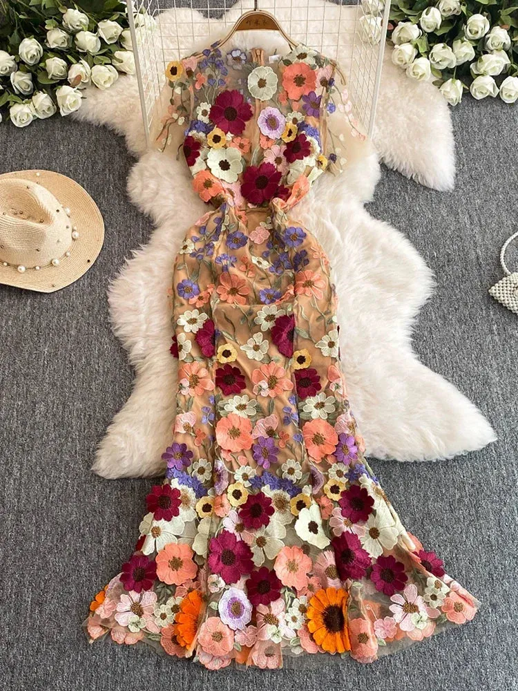 Summer High-end Embroidery Lace Dress