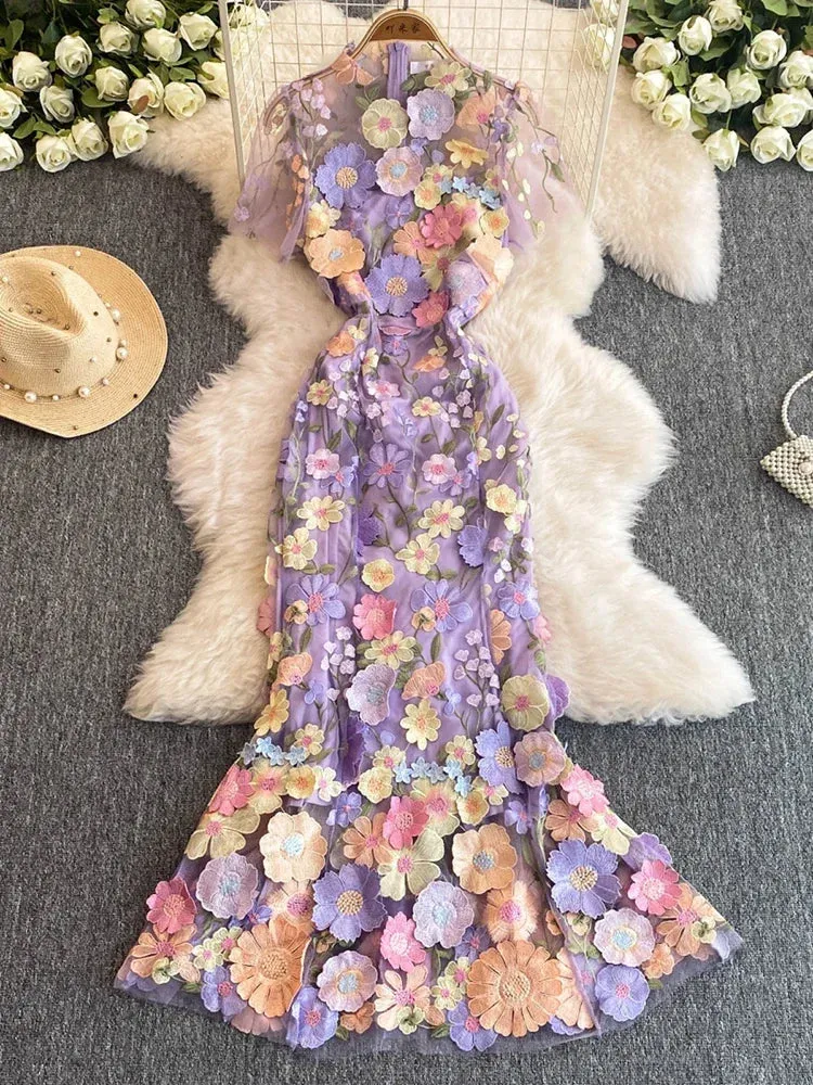 Summer High-end Embroidery Lace Dress