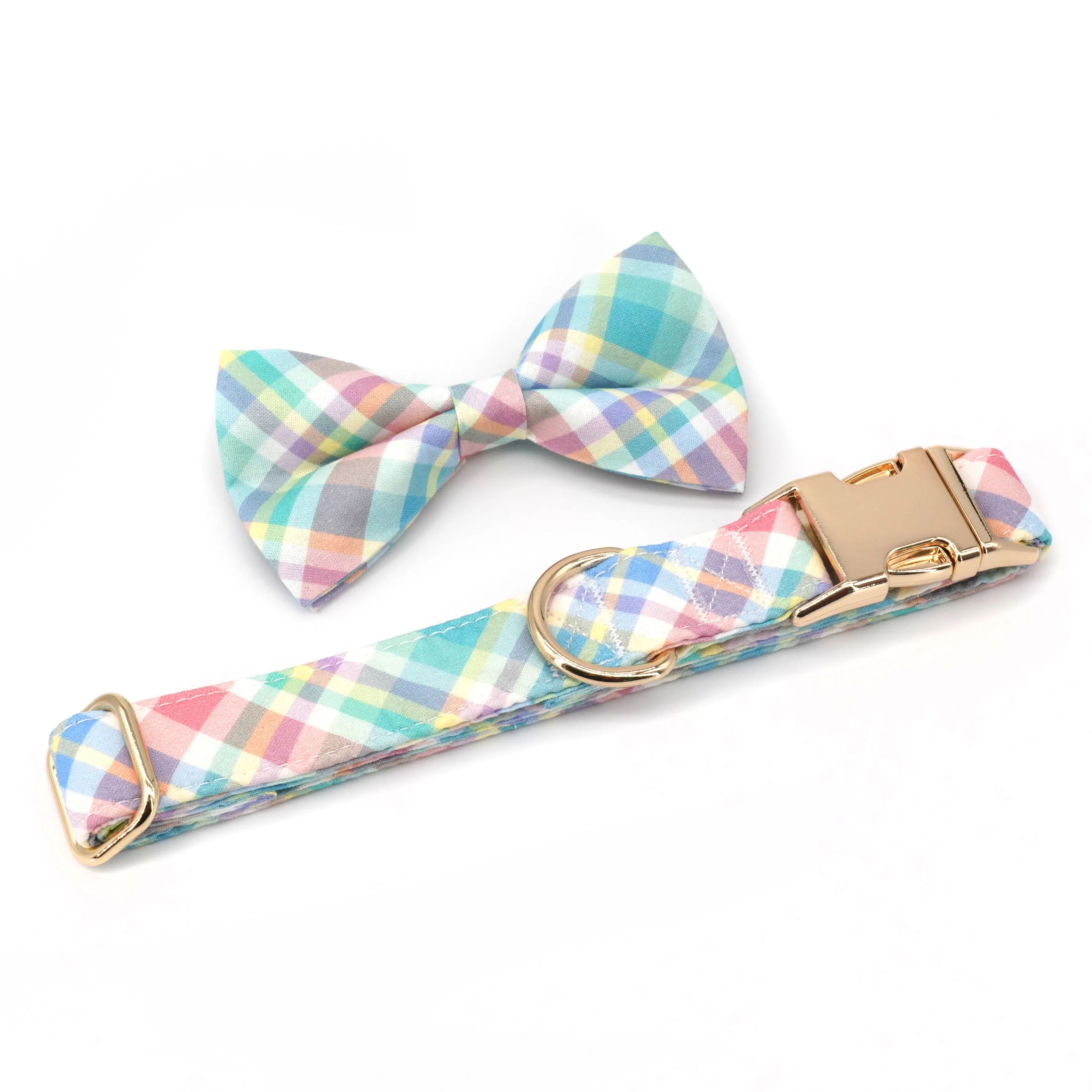 Summer Plaid Fashions: Personalized Collar And Leash