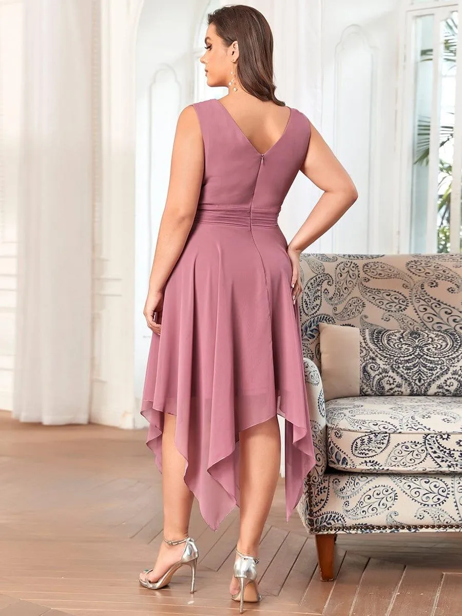 Taille Personnalisée Robe mariage invitée bohème en mousseline de soie col en V profond