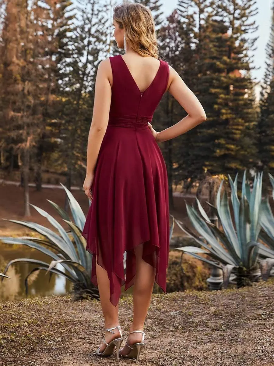 Taille Personnalisée Robe mariage invitée bohème en mousseline de soie col en V profond