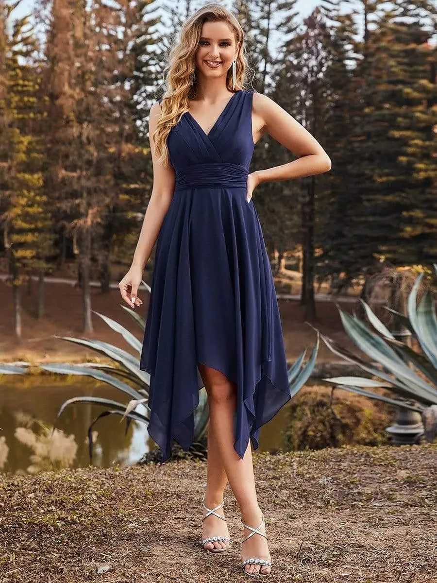Taille Personnalisée Robe mariage invitée bohème en mousseline de soie col en V profond